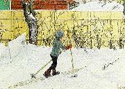 Carl Larsson falugarden-esbjorn pa skidor oil painting reproduction
